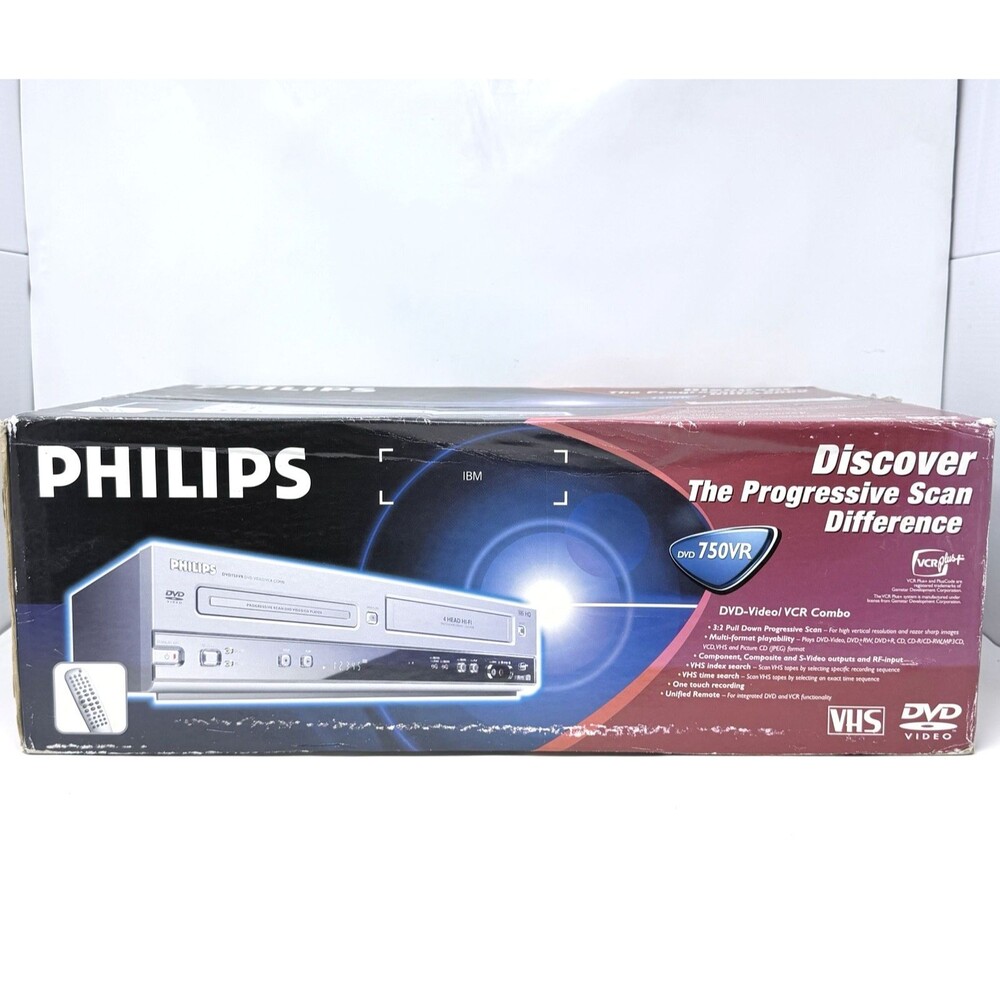 Philips DVD750VR/17 DVD VCR Combo Player Recorder NEW Sealed NOS VHS Hi-Fi